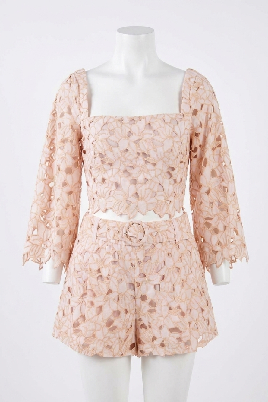 NEW ALLISON NEW YORK poppy embroidered top in blush